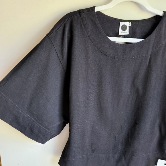 Bassike Double Jersey Batwing Short Sleeve T-shirt In Black Size XL - Picture 7 of 8